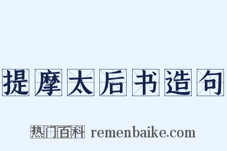 提摩太后书造句是什么意思的图片